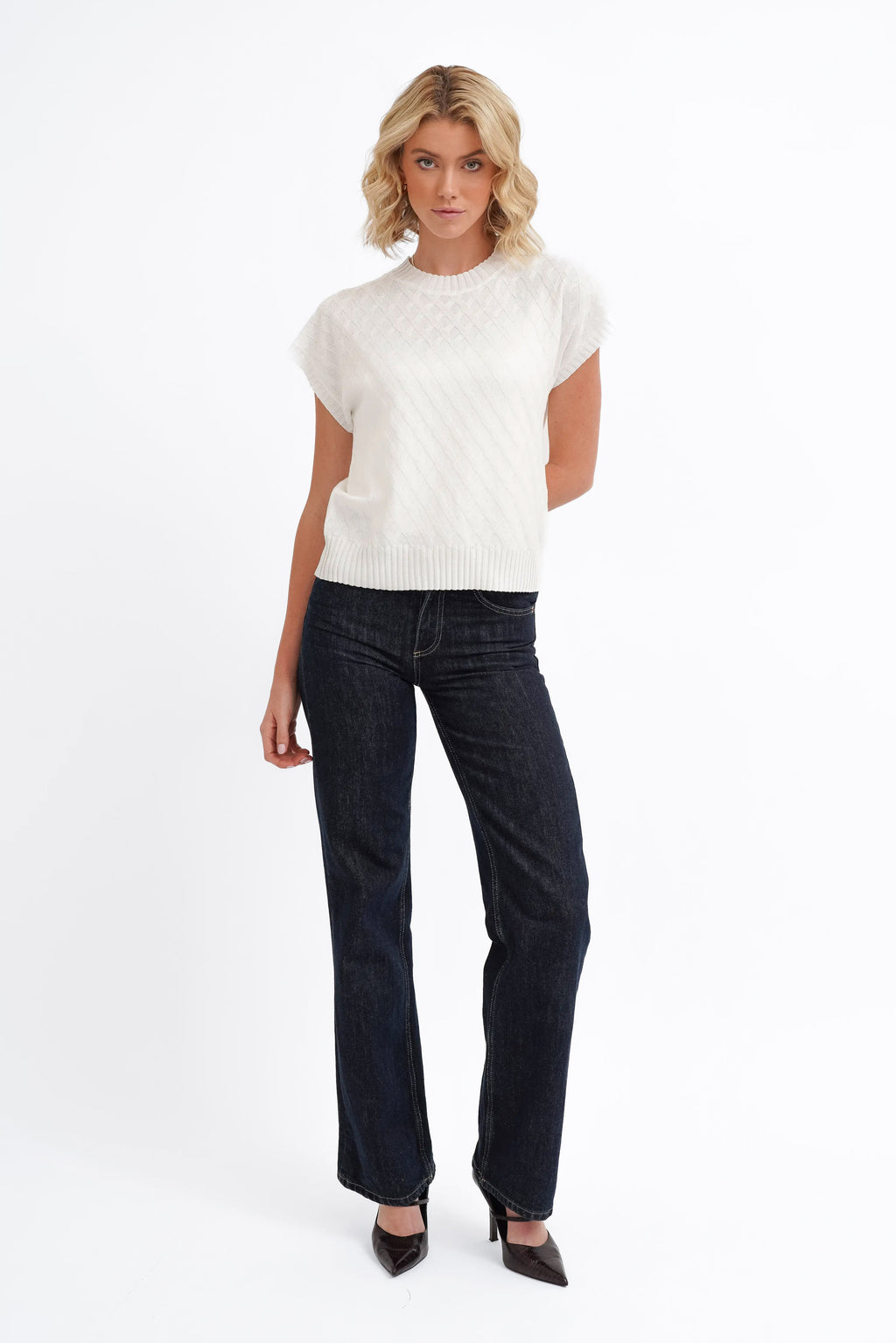 The Textured Flutter Sleeve Knit